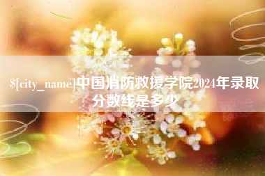 黄骅中国消防救援学院2024年录取分数线是多少