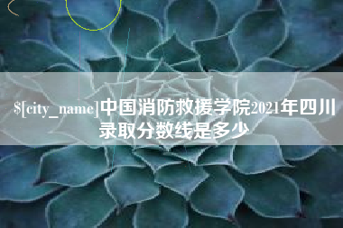 黄骅中国消防救援学院2021年四川录取分数线是多少