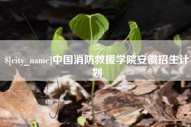 黄骅中国消防救援学院安徽招生计划
