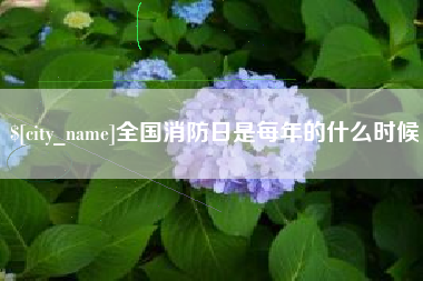 黄骅全国消防日是每年的什么时候