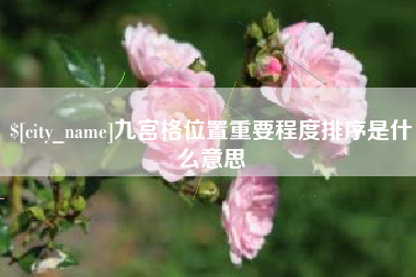 黄骅九宫格位置重要程度排序是什么意思