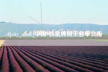 黄骅中国9枚金牌得主名单公布