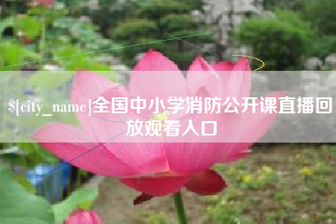 黄骅全国中小学消防公开课直播回放观看入口