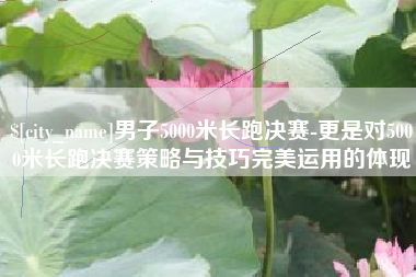 黄骅男子5000米长跑决赛-更是对5000米长跑决赛策略与技巧完美运用的体现