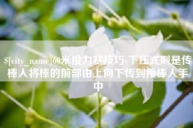 黄骅60米接力赛技巧-下压式则是传棒人将棒的前部由上向下传到接棒人手中